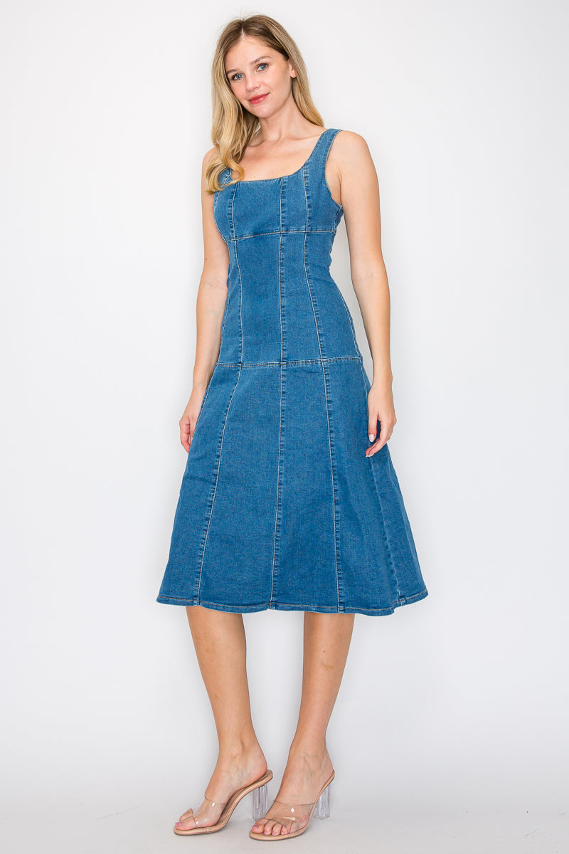 HAYDEN STRAPS DENIM DRESS