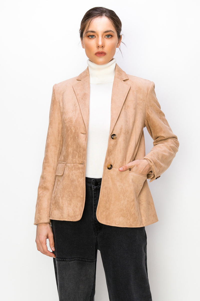 HEATHER VEGAN SUEDE BLAZER | Was & Now