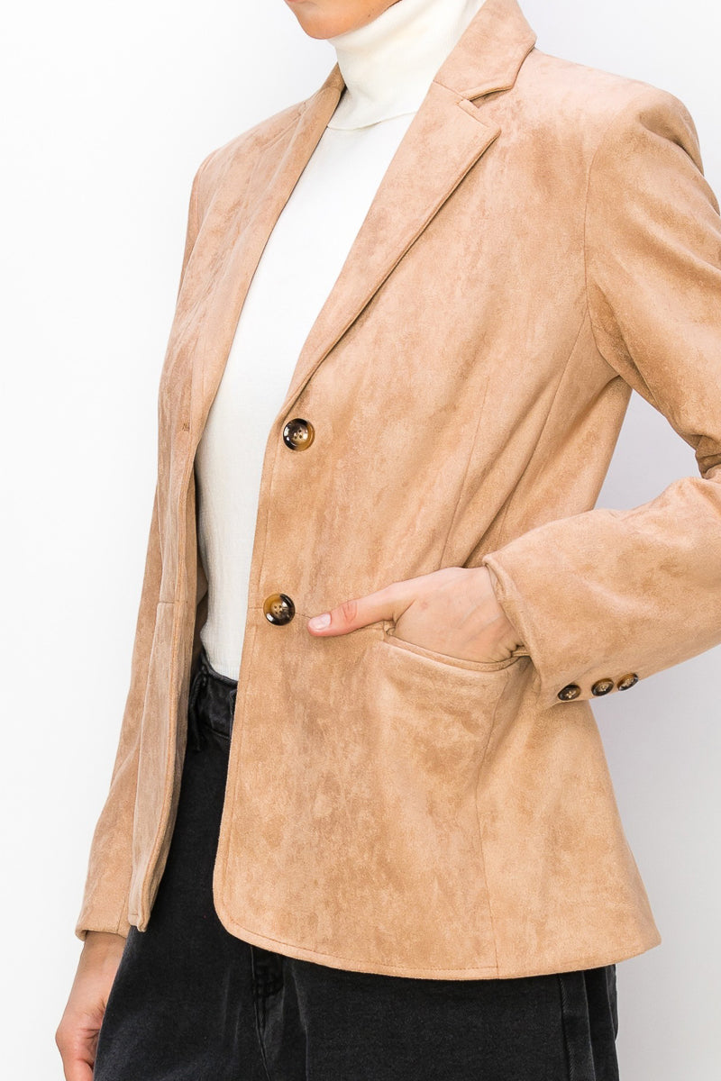 HEATHER VEGAN SUEDE BLAZER | Was & Now