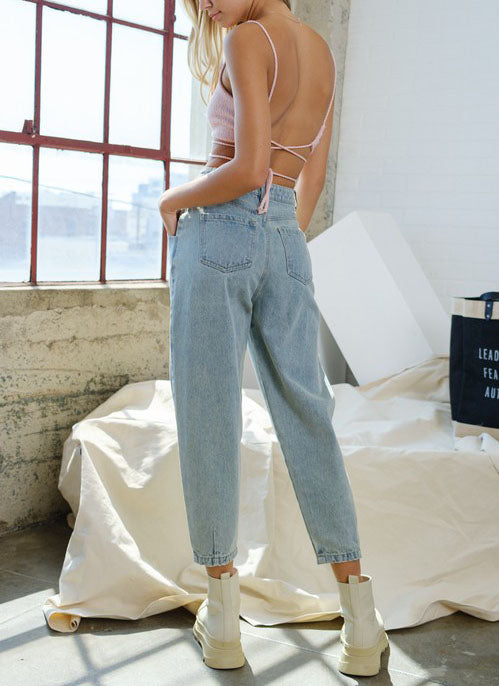 NIKKI HIGH RISE MOM FIT JEAN - DENIM | Was & Now