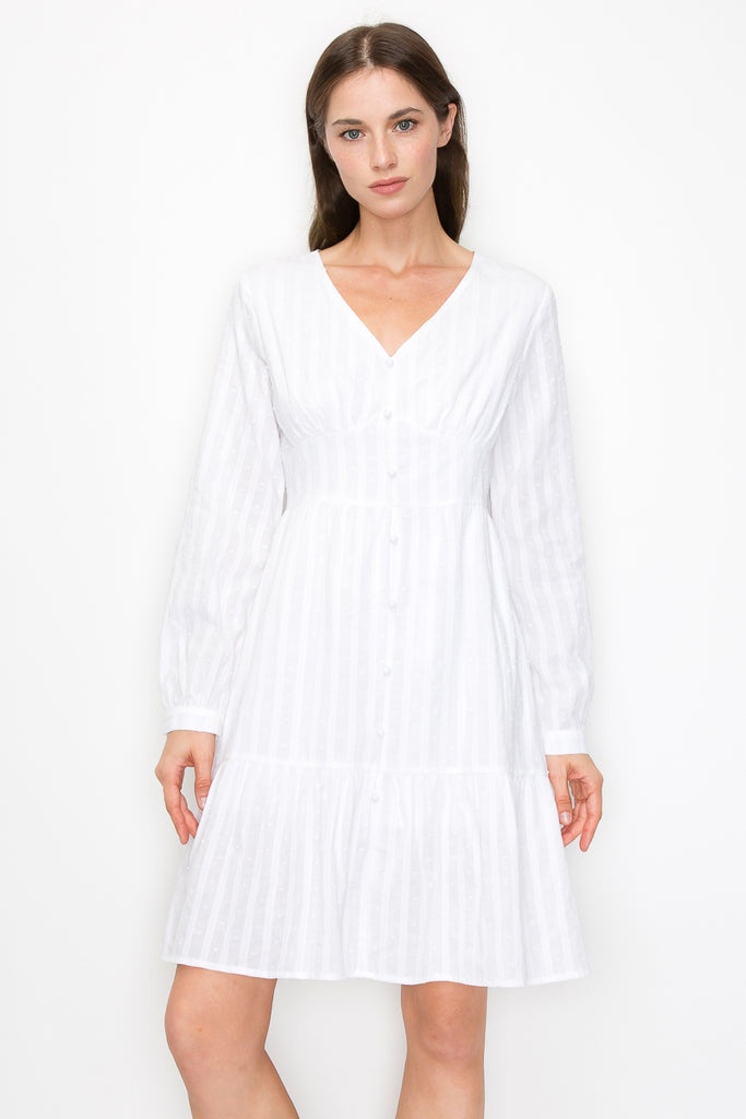 long sleeve v neck dress GIA V-NECK LONG SLEEVE DRESS