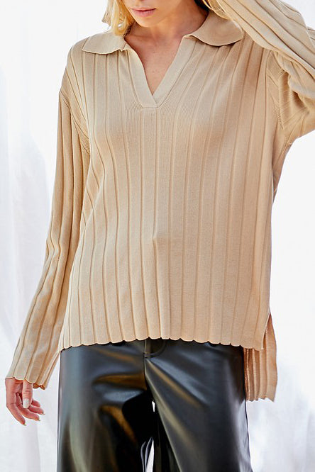 BETTY RIBBED KNIT TOP
