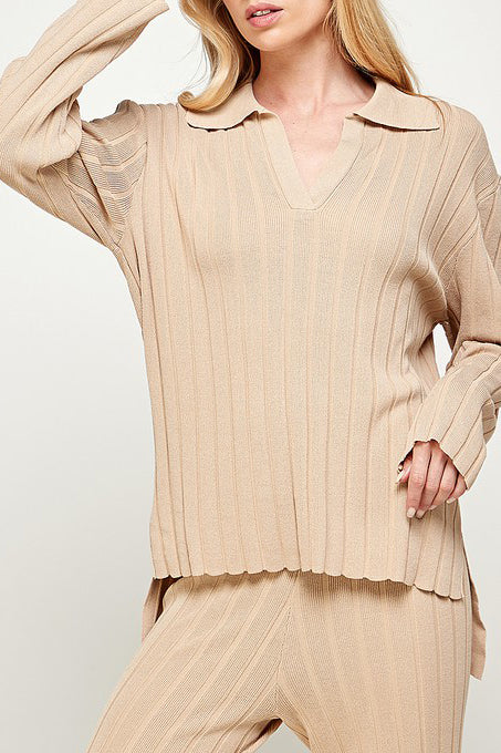 BETTY RIBBED KNIT TOP